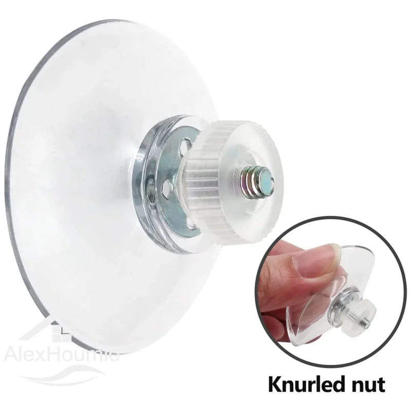 Clear PVC Suction Cup Set with Nut - Heavy Duty Waterproof Fixings