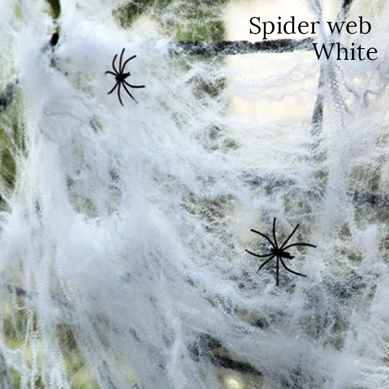 Halloween Spider Web Decorations - Stretch Cobwebs for Haunted House & Party Scenes