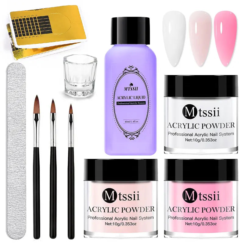 Acrylic Nail Kit with Liquid Monomer & Powder Set for DIY Nails & Extensions