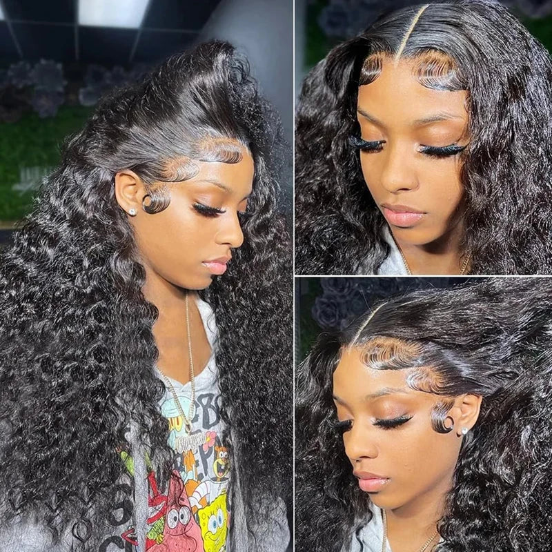 Water Wave 13x4 13x6 Lace Front Wigs Human Hair Curly Natural Hairline for Women