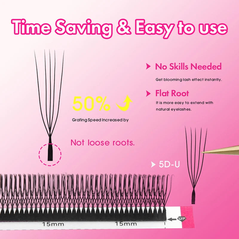 Eyelash Extension Cases Set - U Shape 3D-6D Fiber Faux Cils High Quality