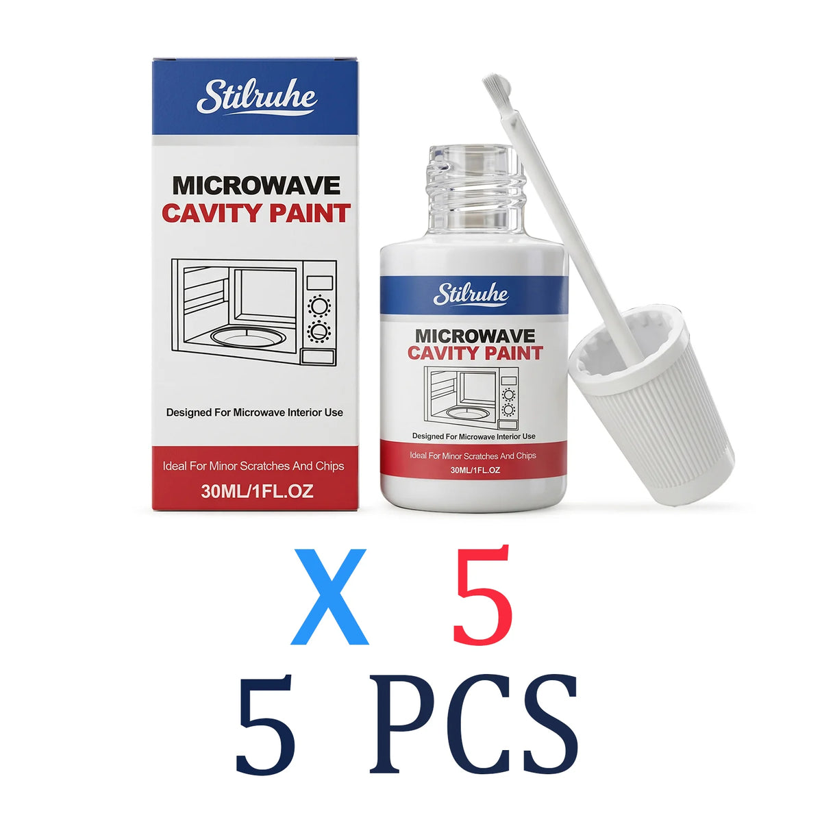 Heat Resistant Microwave Repair Paint - White Cavity Coating for DIY Touch-Ups 30ml