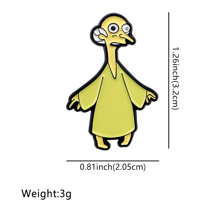 Cartoon Funny Old Man Enamel Pin Badge for Backpack Lapel Jewelry - Unisex Gift