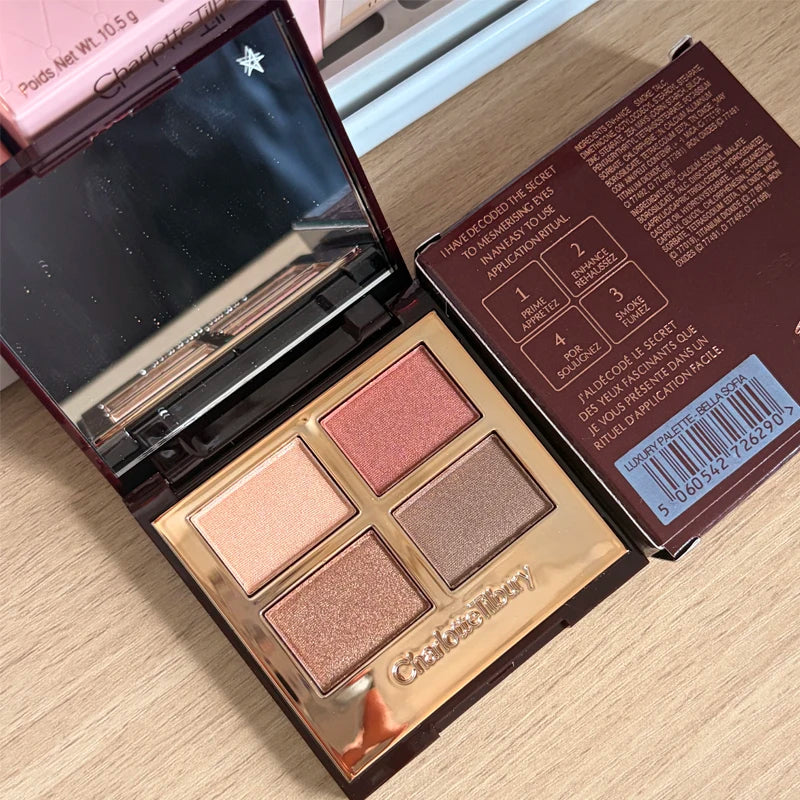 Multi-Purpose Eye Shadow Palette with Highlight and Contour Shades - Shell Gem Design