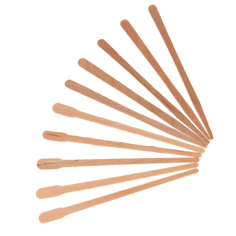 100PCS Wooden Body Hair Removal & Waxing Spatulas - Disposable Tongue Depressors