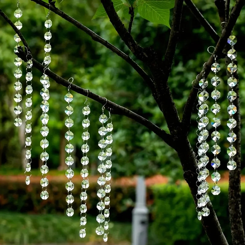 5pcs Crystal Glass Garden Suncatchers Set Outdoor Decor Wedding Party Accessories