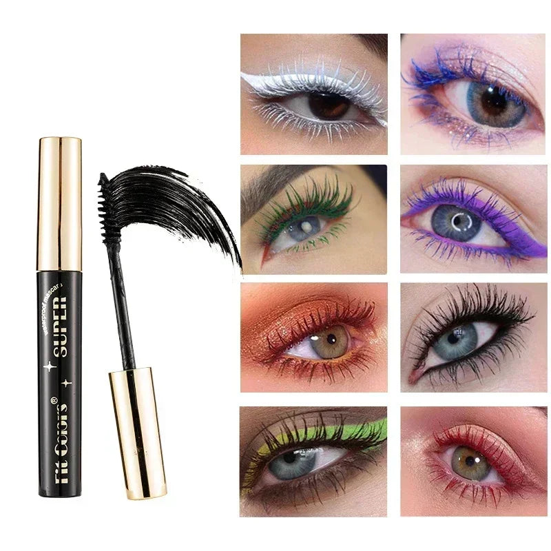 Waterproof 5D Silk Fiber Mascara with 14 Colors - Lengthening & Volumizing Eyelash Extension