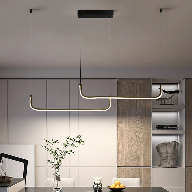 Modern LED Pendant Light Fixture for Dining Room Adjustable Height Energy Efficient