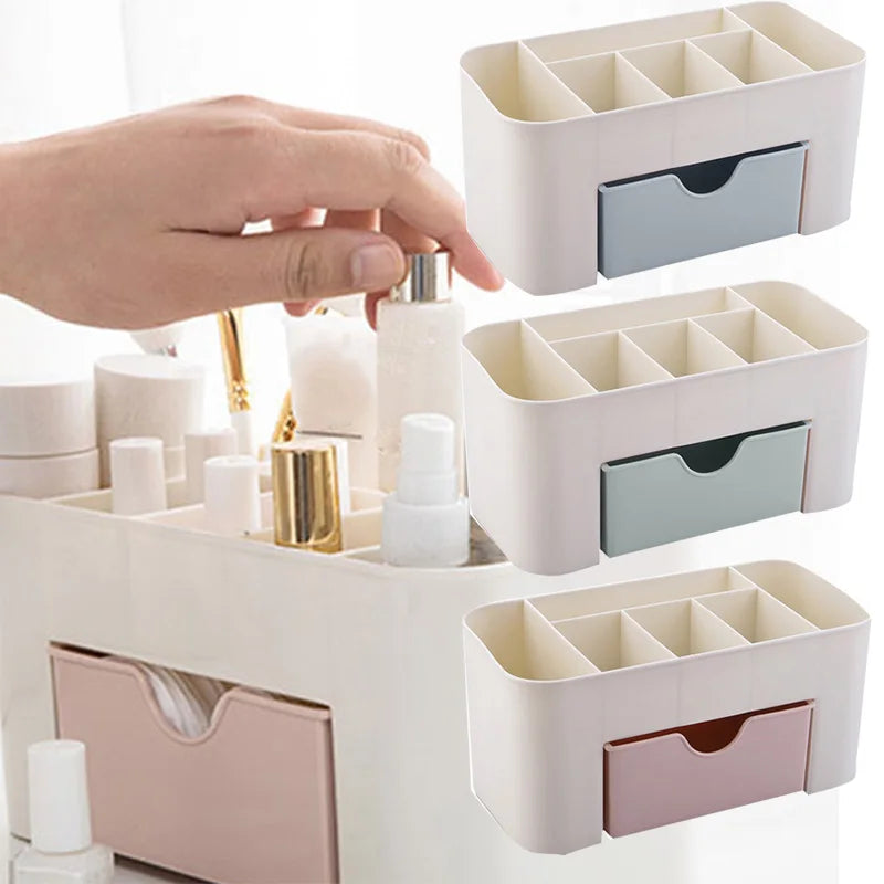 Cosmetic Organizer Drawer Box with Compartments for Makeup & Nail Art Tools