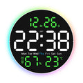 Multifunctional Wall Clock with Remote LED Large Screen & Atmosphere Light