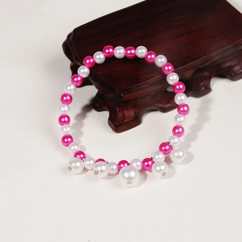 Anime Ladybug & Cat Noir Awakening Bracelet Pink Pearls for Women Jewelry Gift
