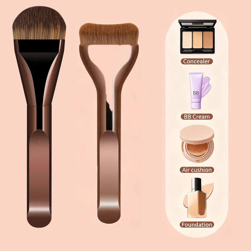 Professional Foundation Makeup Brushes Set - Soft Dense Synthetic Hair for Liquid, Cream, Powder Blending