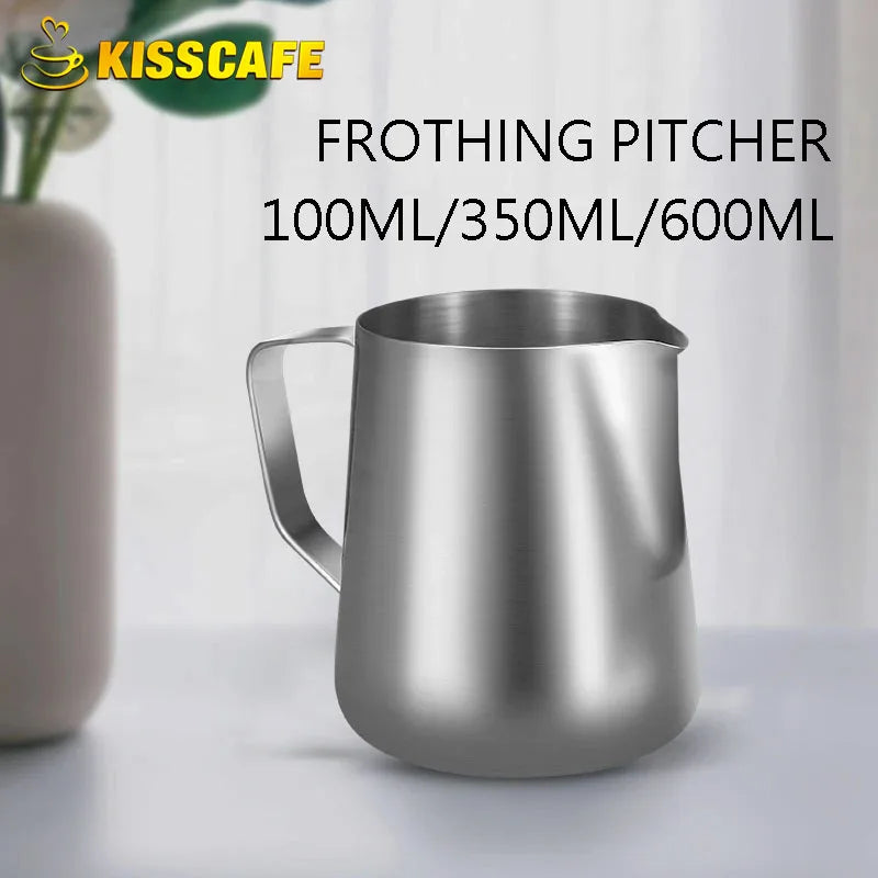 Stainless Steel Milk Frother Jug 100ML 350ML 600ML for Coffee & Espresso Barista