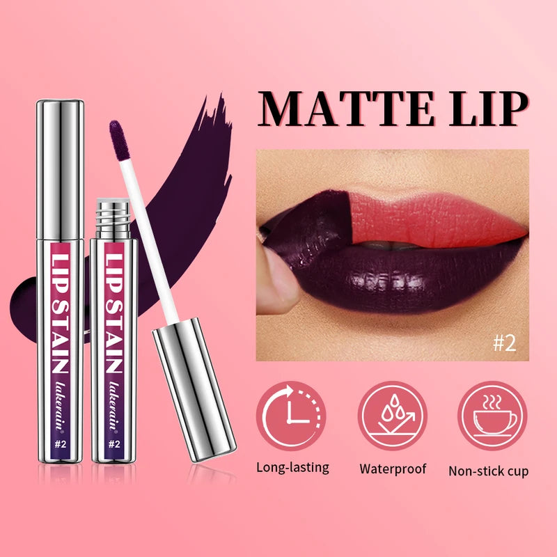 Long Lasting Waterproof Lip Stain Liquid Lipstick - Matte & Peel Off Finish