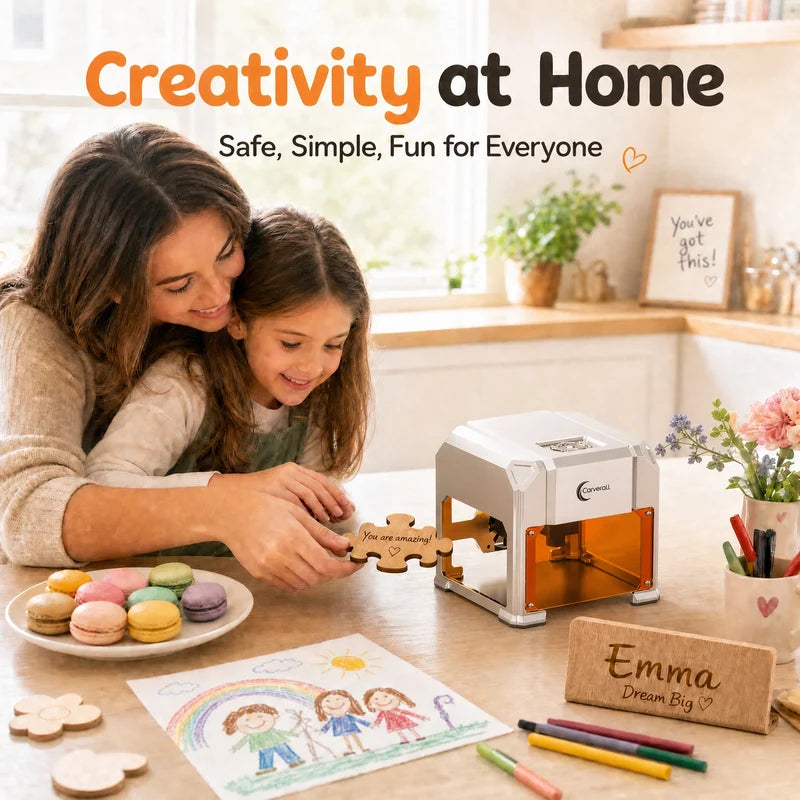 Laser Engraver Machine with HD Camera & Dual Laser for Wood Acrylic Leather