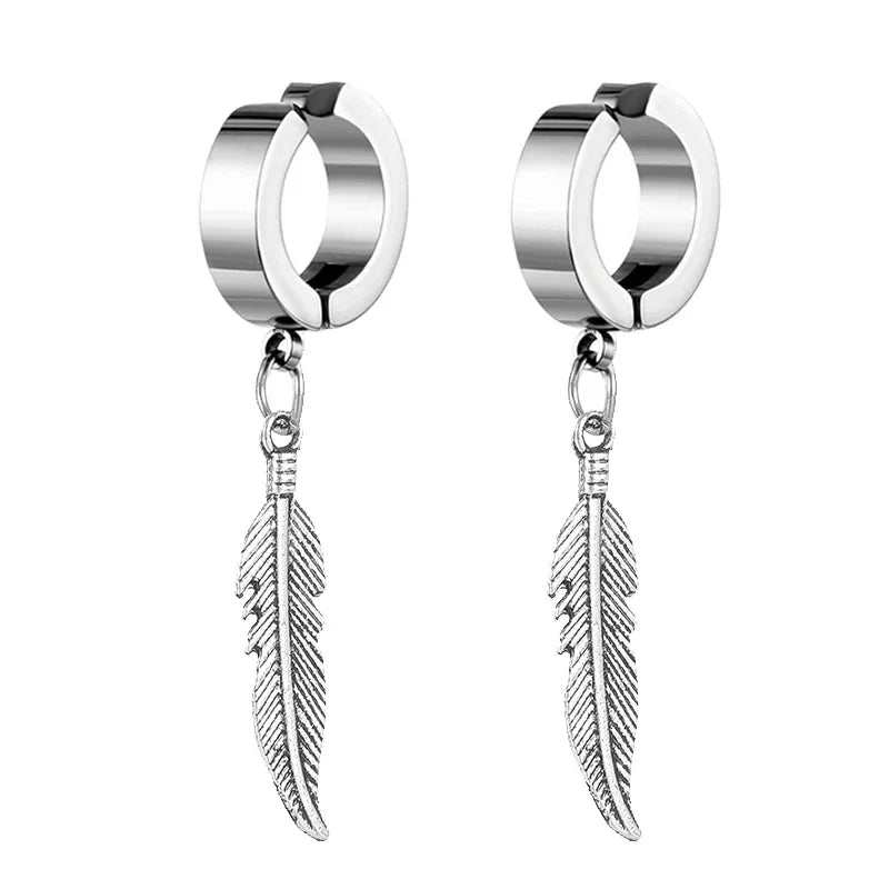 Fashion Cross Pendant Ear Clip Non Piercing Fake Earrings for Men Women Jewelry