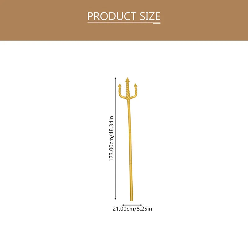Halloween Demon Fork Prop - Gold Plastic Costume Accessory for Cosplay & Party