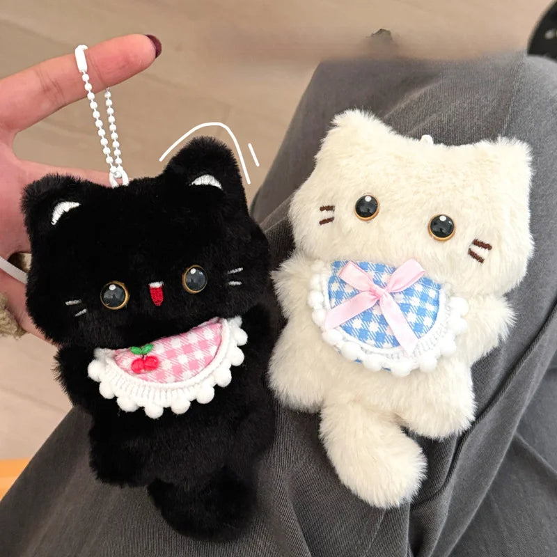 Cute Plush Toy Kitten Squeaking Pendant for Backpack & Keychain - Girl & Couple Gift
