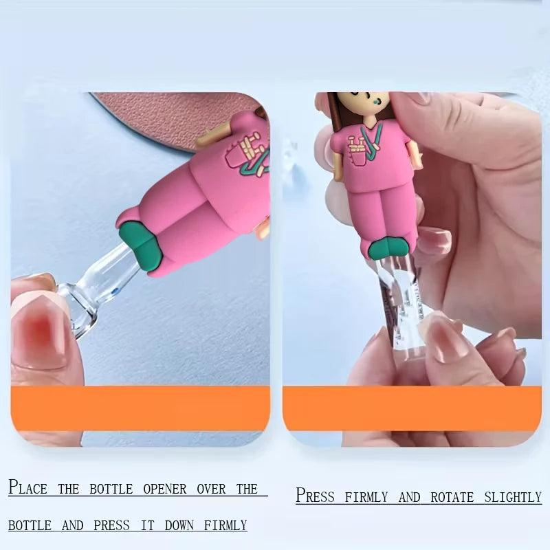 Syringe-Shaped Bottle Opener Keychain - Medical Vial Breaker Tool for Nurses and Doctors