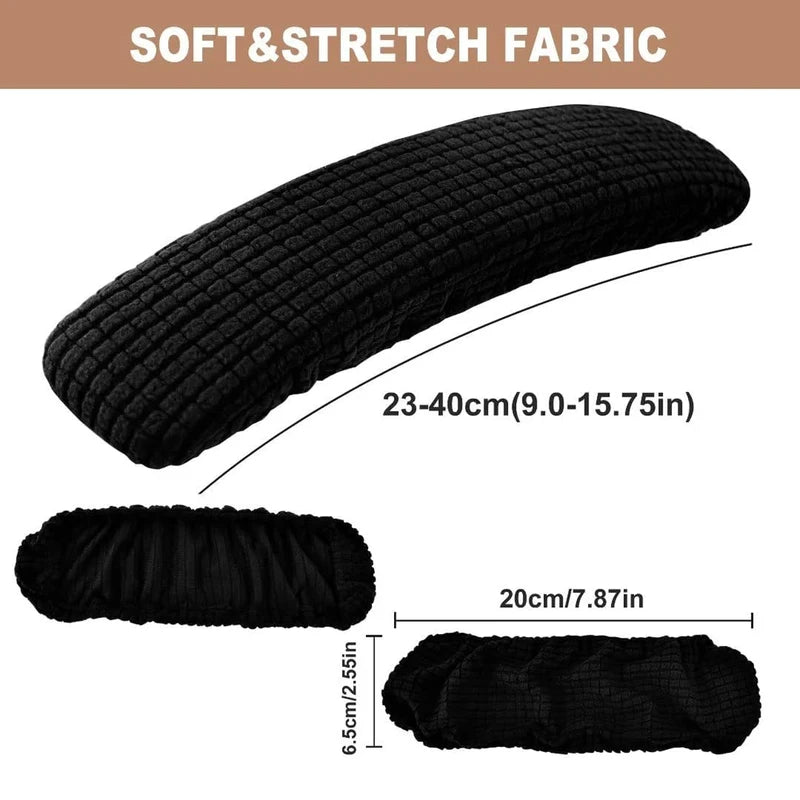 Stretchable Office Chair Arm Cover Dustproof & Stain Resistant Slipcover - 1 Pair