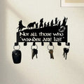 Metal Wall Mount Key Holder with Hooks - Decorative Home Storage Organizer