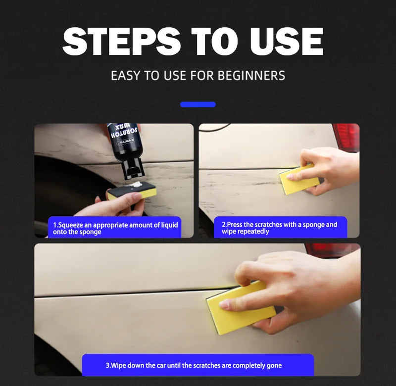 NanoTech Car Scratch Remover Wax - 3Min Quick Repair, Color-Adaptive, UV Protection