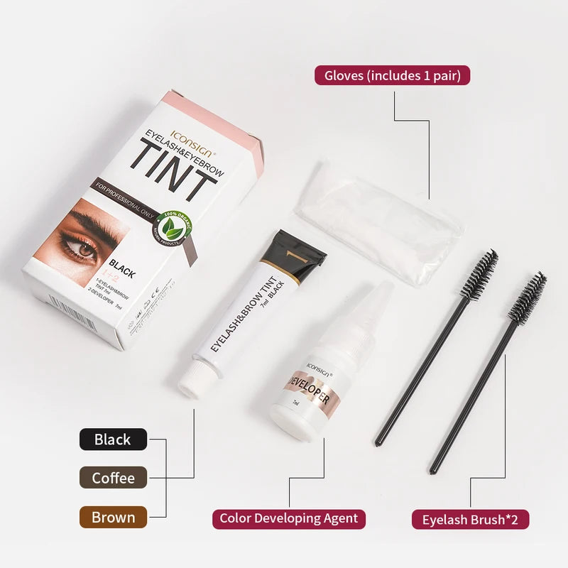 Eyelash and Eyebrow Tint Kit - Long-Lasting Mascara Lift & Dye Set
