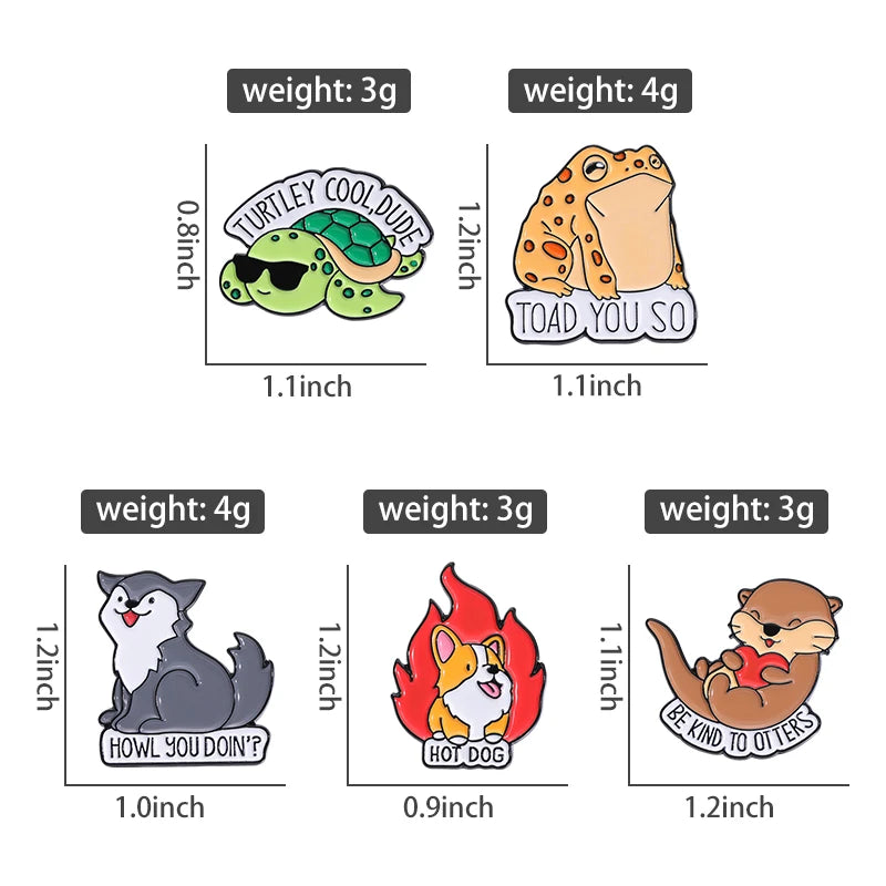 Cute Animal Series Enamel Brooch Pins Cartoon Kawaii Pet Jewelry Gift