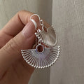 Sterling Silver Earrings for Women Fan Shape Hypoallergenic Jewelry Trendy Party Accessories