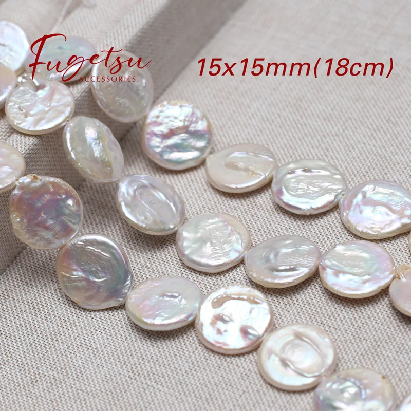 15x15mm Baroque Freshwater Pearl Coin Beads for Jewelry Making - DIY Necklace Supplies