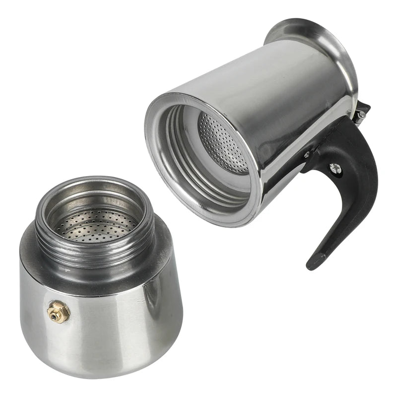 Stainless Steel Moka Coffee Maker - Stovetop Espresso Pot for 2/4/6/9 Cups