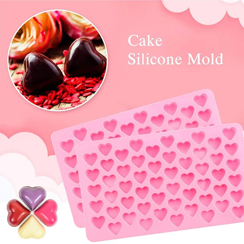 Heart Silicone Baking Mold Food Grade Non-Stick Reusable Candy Jelly Chocolate