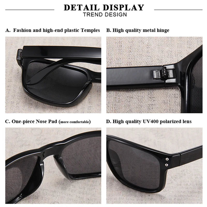 High Quality Polarized Square Sunglasses for Outdoor Sports & Beach UV400