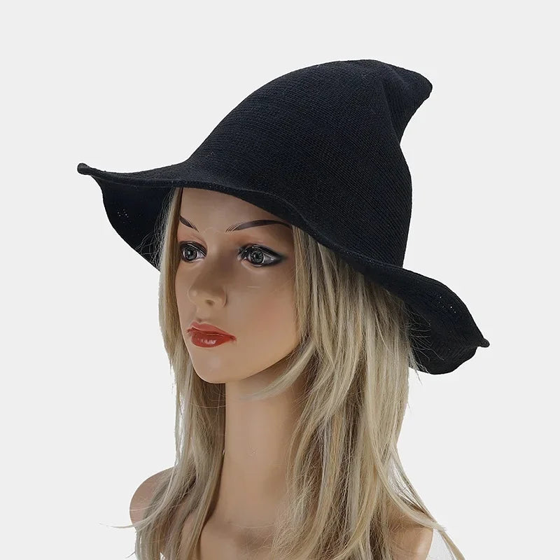 Vintage Halloween Witch Hat Woolen Long Point Hat for Women Party Cosplay