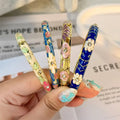 Colorful Enamel Flower Bracelet for Women Wedding Party Jewelry