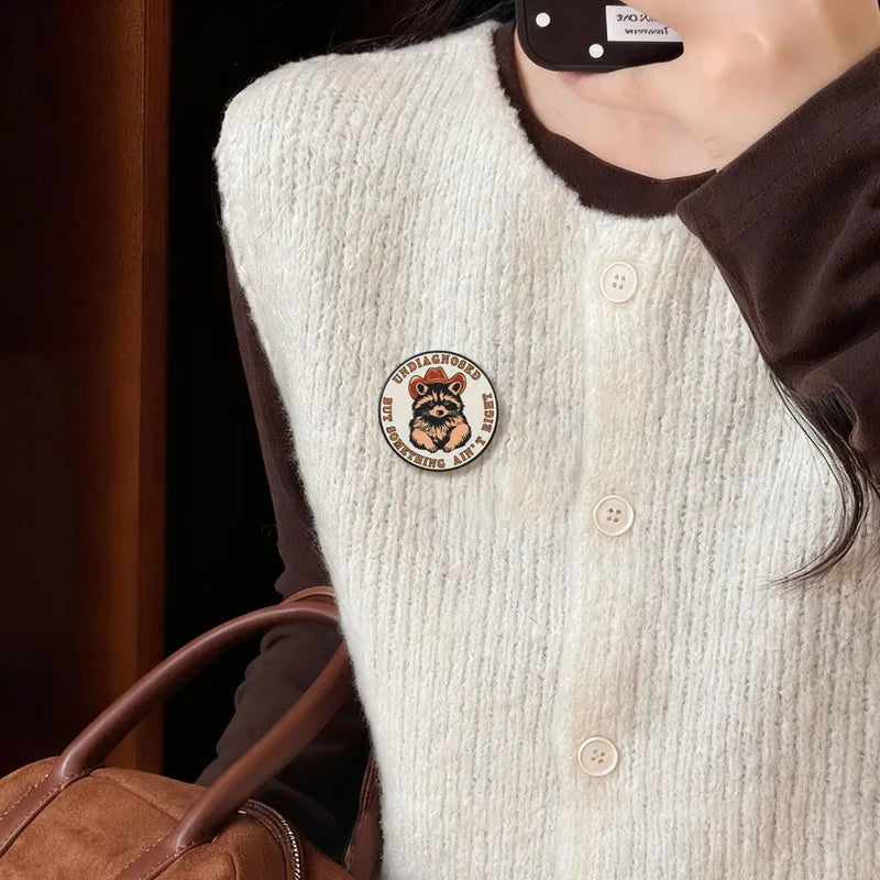 Funny Raccoon Enamel Lapel Pin Undiagnosed Brooch Cute Trash Panda Badge Jewelry