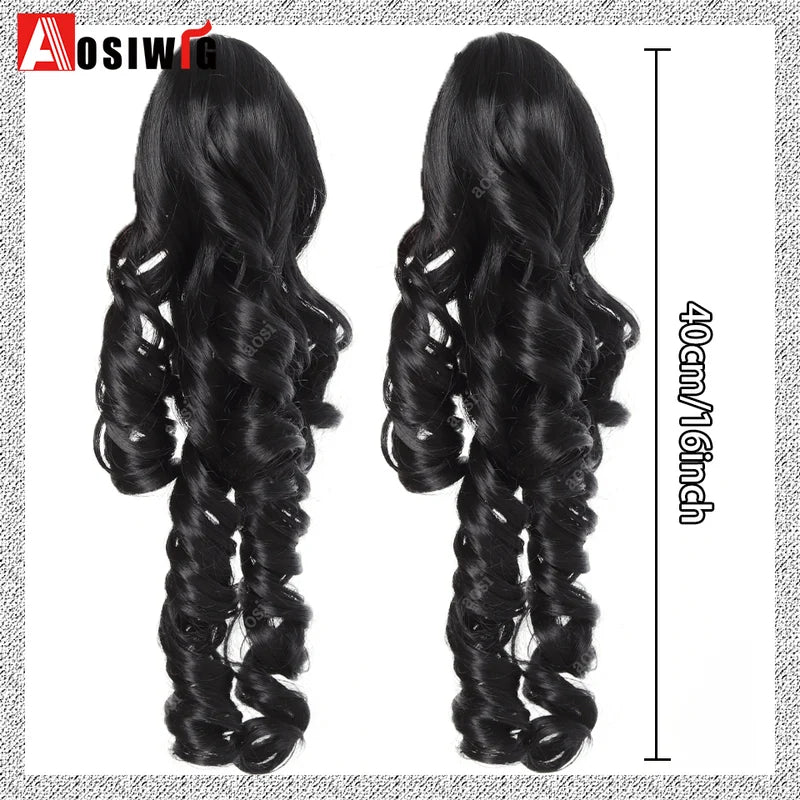 Long Blonde Synthetic Ponytail Extension with Clip for Women - 16 Inch Curly Hairpiece