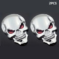 2pcs Skull Pirate Skeleton Car Emblem Badge Decal - Universal Metal Sticker