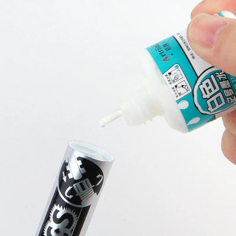 Waterproof Oil-Based White Marker Ink Refill Set for Paint Pens