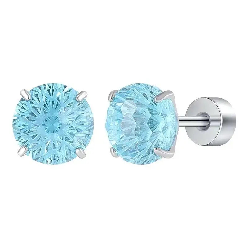 Multicolor Crystal Stud Earrings for Women Hypoallergenic Stainless Steel Jewelry
