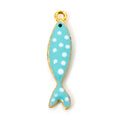 5-Piece Zinc Alloy Double-Sided Enamel Fish Animal Charms Jewelry Pendants