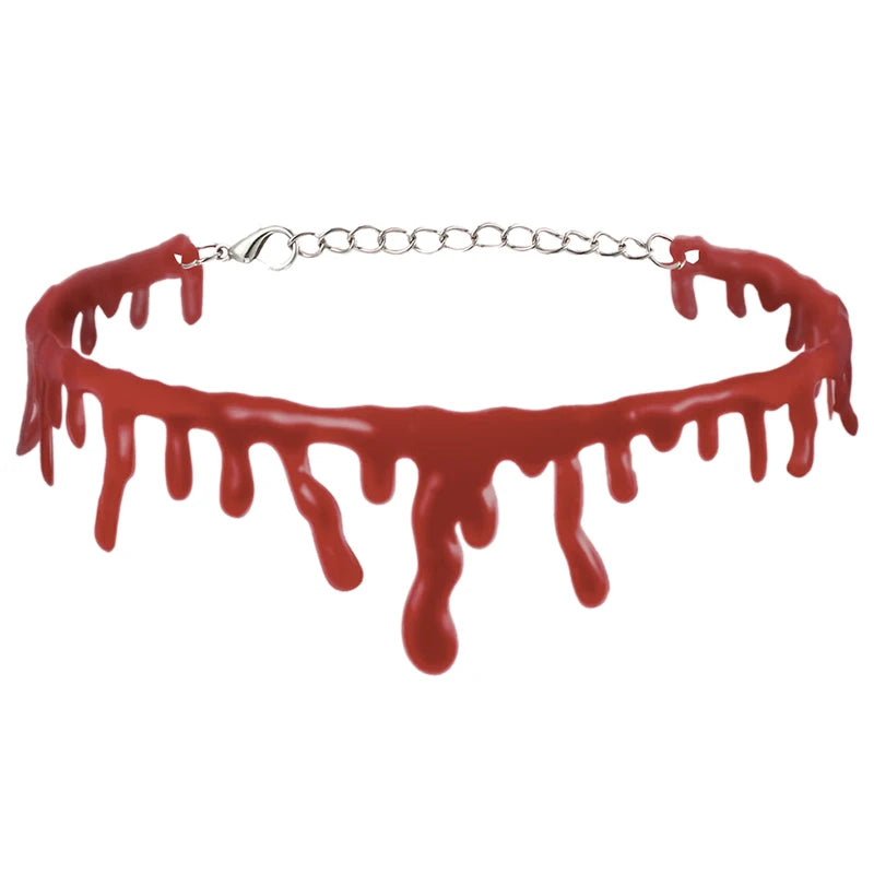 Halloween Bloody Dripping Necklace Horror Vampire Choker Cosplay Accessory