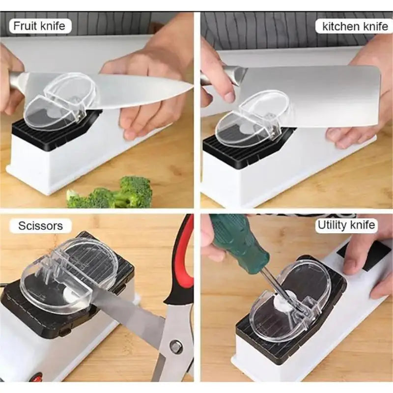USB Electric Knife Sharpener - Fast Automatic Kitchen & Scissor Sharpening Tool