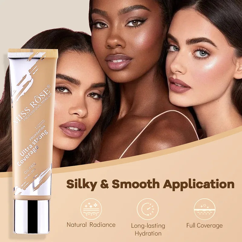 Oil-Control Long-Lasting Foundation Cream with Buildable Coverage for Sweat-Proof, Non-Fading Facial Makeup