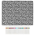 DIY Coloring Blanket with 24 Reusable Markers - Creative Personalization & Stress Relief