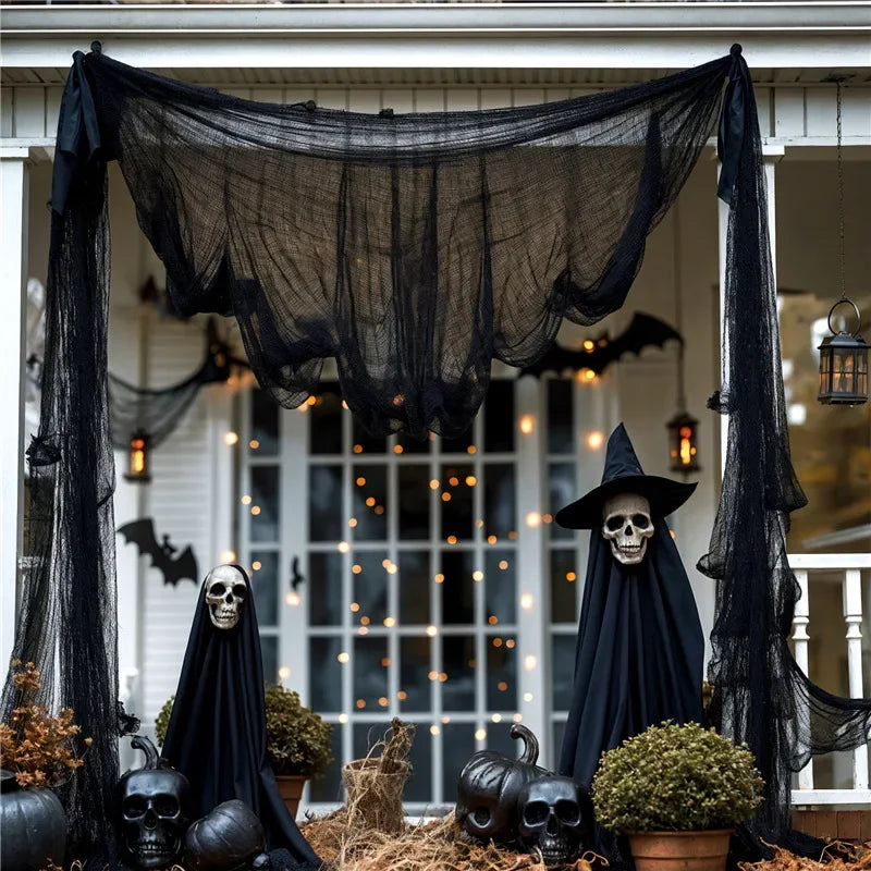 Halloween Creepy Mesh Cloths 76x198cm Gauze Netting for Spooky Wall Decor