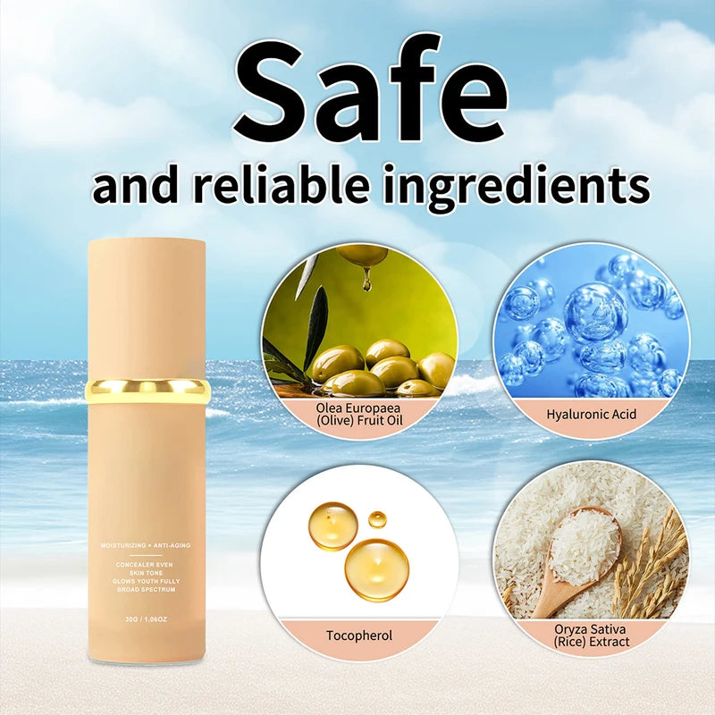 Long Lasting Waterproof Liquid Foundation 4-in-1 Bionic Temperature Changing Face Makeup
