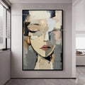 Large Abstract Face Oil Painting Canvas Art - Thick Texture Modern Artwork