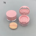 Portable Makeup Powder Container with Sifter and Mirror - Travel Cosmetic Jar