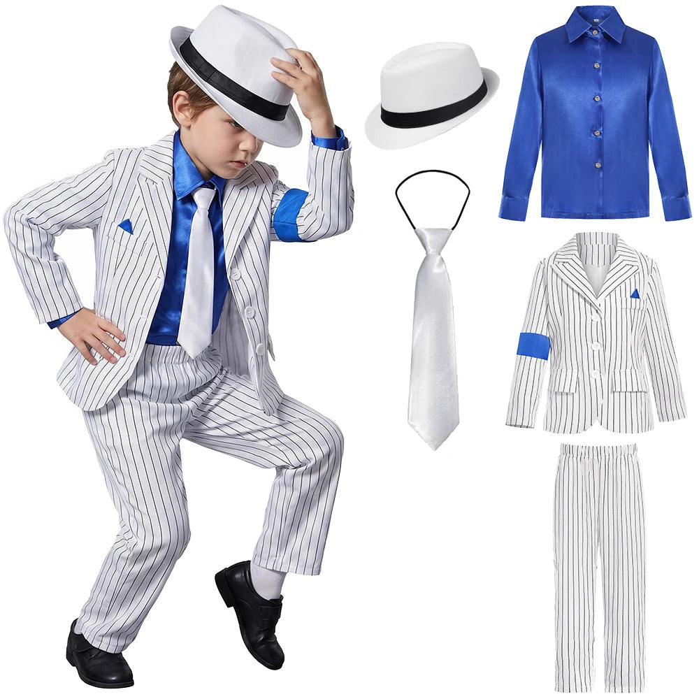 Kids Halloween Kid Costume Dance Singer Moonwalk Stage Outfit Suit
